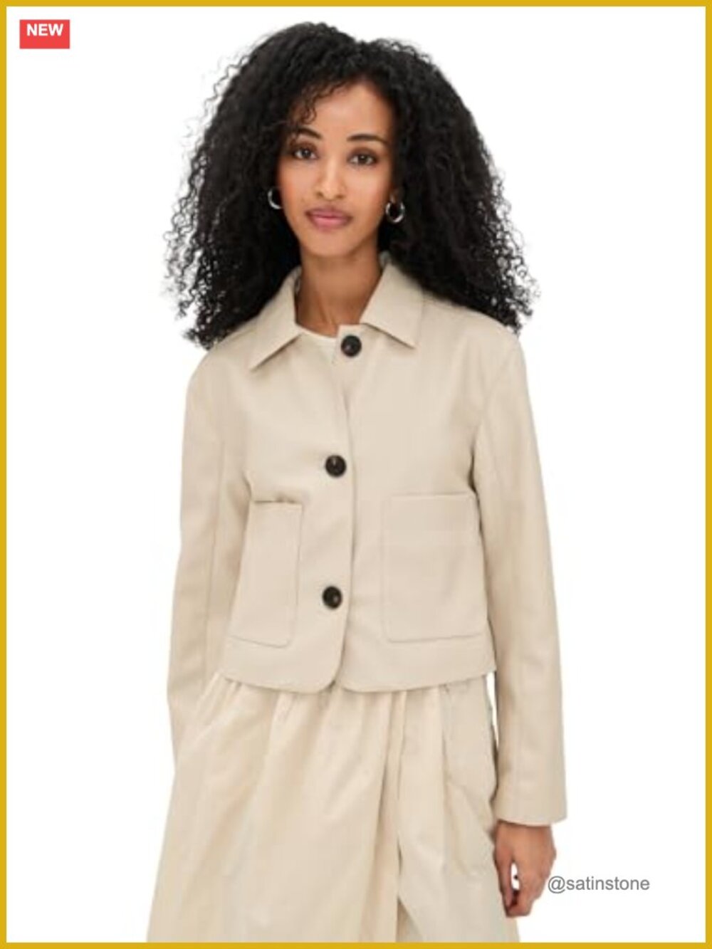 Faux Leather Jacket - Vegan Leather, Mid-Weight, Non-Stretch, Satin Lining,